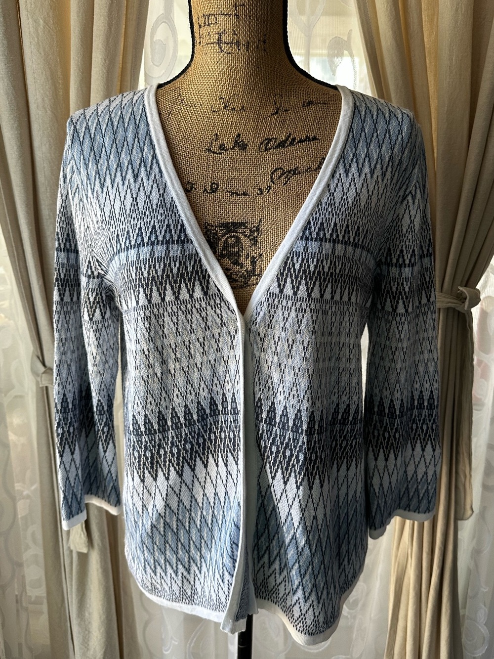 Pendleton Aztec Pattern Single Button Closure Cardigan Linen/Cotton - Picture 2 of 10